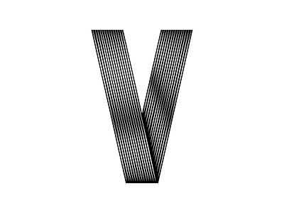 Letter V 36days v 36daysoftype blackandwhite lettering minimal tape type typography vector