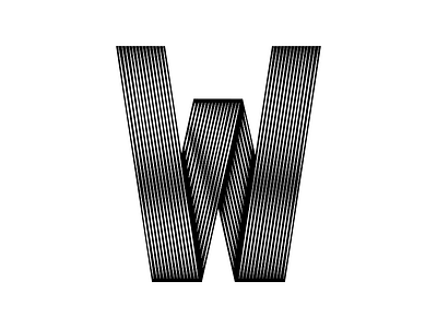 Letter W 36days w 36daysoftype blackandwhite letter lettering minimal tape type typography vector