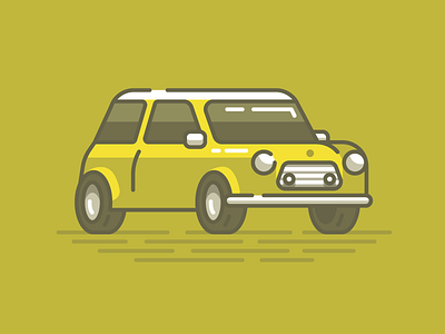 Yellow Car cool cooper icon mini