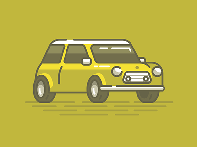 Yellow Car cool cooper icon mini