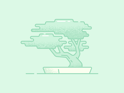 Bonsai bonsai green illustration monochromatic plant tree