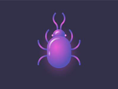 Glo bug beetle bug dark geometric glow gradient illustration