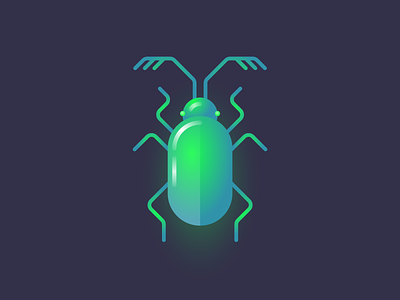Glo bug II beetle bug geometric glow gradient illustration insect