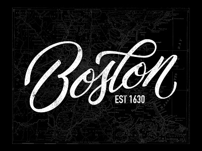 Boston Map boston boston design brush lettering brush pen brush type hand drawn hand lettering hand type handlettering lettering map vector