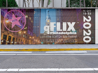 qFLIX 2020 Mural Mockup branding design digital art graphic design illustration visual design