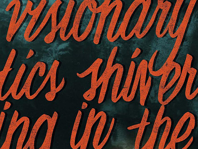 Brush lettering // beat poetry. cursive hand lettering lettering red texture