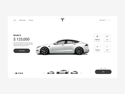 Car Dealer Tesla App Design