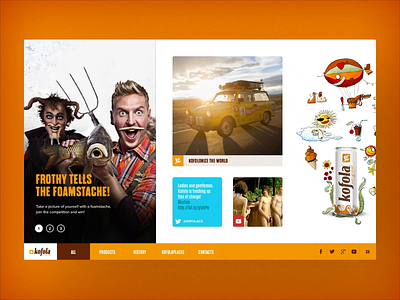 Kofola.cz / homepage & grid reveal animation digital drink grid homepage horizontal kofola map media orange platform social soft softdrink supersonic transition ui unicorn user experience ux