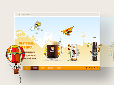 Kofola.cz / other pages digital drink grid homepage horizontal kofola media orange platform social soft softdrink supersonic ui unicorn user experience ux