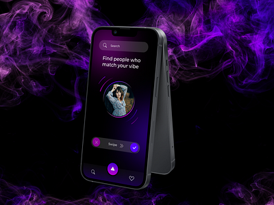 Neon Design Dark Mode Dating App UI Design for iOS 3d branding dating app design gradient graphic design illustration ios app ui mobile app designs neon ui