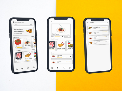 2D Vector Illustration - Food Delivery App UI Design
