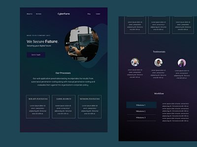 Website UI Design for Company offering Cyber Security Services 3d branding company design figma gradient illustration responsive design saas simple technology ui ui inspiration web ui website design inspiration website ui