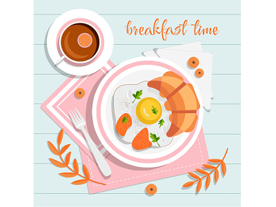 Breakfast time illustration vector