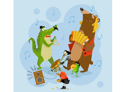 Street Orchestra animals illustration vector