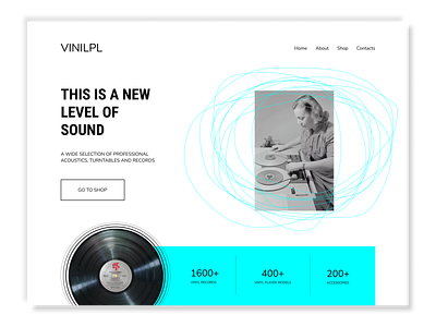 Vinil shop website consept design ui ux