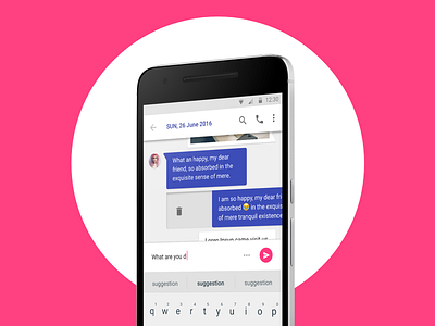 Messaging app chat flat material design messages ui