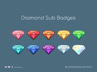 Diamond Sub Badges design diamond emote emoteart gamer streamer subbadge twitch twitchemote