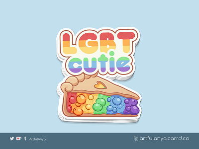 LGBT Cutie Pie Sticker Mockup illustration lgbt mockup pie product redbubble sticker stickers