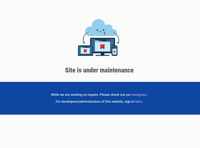 Website Maintenance Screen design ui