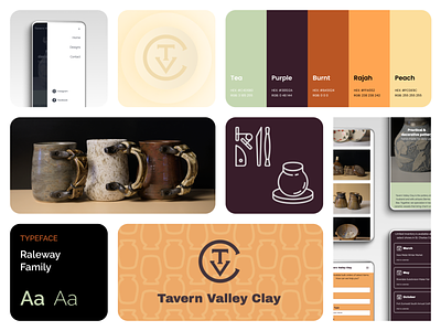 Mood Board - Tavern Valley Clay board branding ceramics clay design logo mobile mockup mood portfolio web website