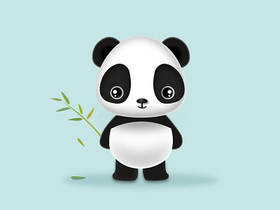 A Cute Panda black cute green panda white