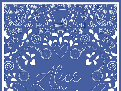 Alice In Wonderland Book Cover book cover graphic design illustration typography
