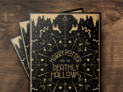 Harry Potter and the Deathly Hallows Book Cover Design book cover book design graphic design illustration typography