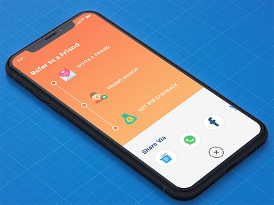 Share app | Refer | Invite Friends concept invitation invite iphonex refer share app social ui ux