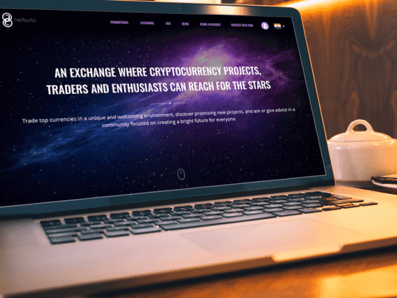 Nebula Exchange | Redesign cryptocurruncy bitcoin purple galaxy laptop design ux ui website nebula