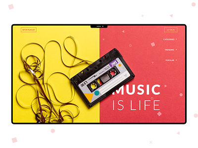 Music is life | Web Concept colorful design music red social ui ux web web app website yellow