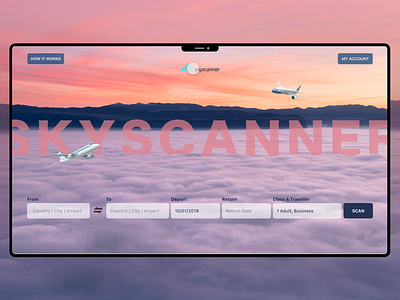 Skyscanner Landing Concept animation booking website colorful flight booking gradient redesigning skyscanner ui ui ux ux web ui web ui design website