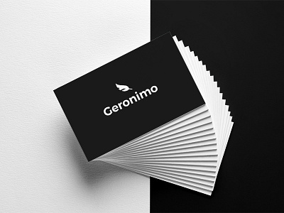 Geronimo Branding black branding business leaf logotype mockup paper white