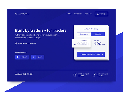New Decentralized Cryptocurrency Exchange Company Website