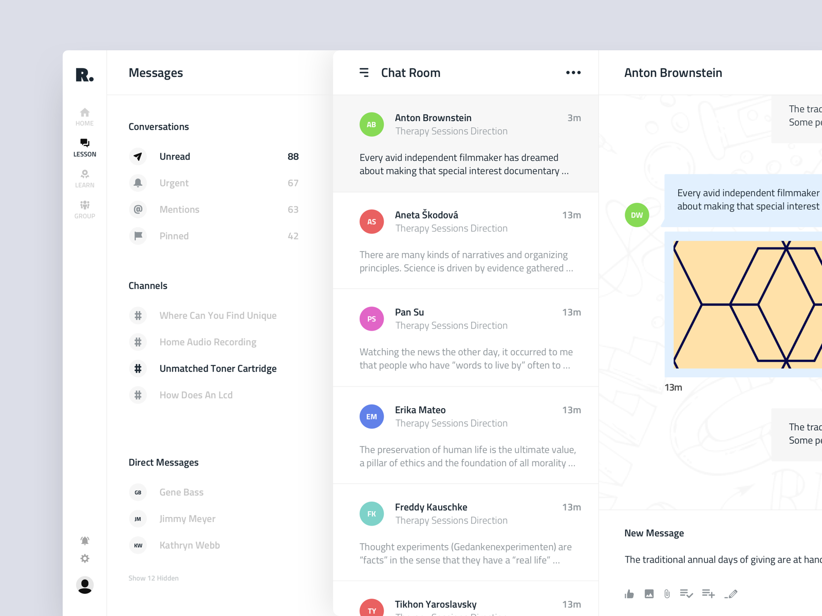 Chat User Interface for Education Platform by Dmytro Petrenko on Dribbble