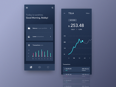 Mobile Application Dashboard for Stock Platform