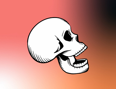 Eerie Sweets - logo blockprint drawing halloween skull tattoo style