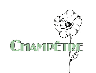 Champetre - primary logo branding floer flower shop illustration logo poppy primary logo