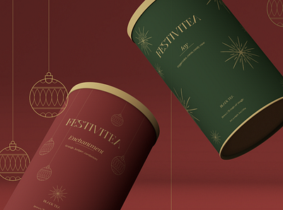 Festivitea - packaging branding christmas holiday holidays mockup packaging tea tea branding tin mockup
