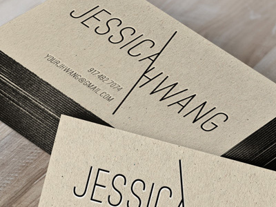 Jess Hwang Business Cards artist branding business card card craft deboss hairstylist kraft makeup