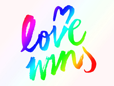 Love Wins custom cute handlettering heart lettering love pride script wins
