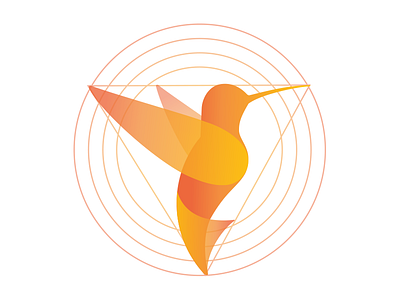 Pollinate Logo Mark Geometry branding circle geometry gradient hummingbird logo mark pollinate triangle