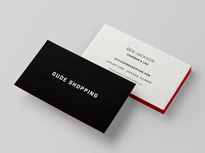 Dude Shopping Business Cards branding business cards dude ecommerce edge painting emboss shopping stationary