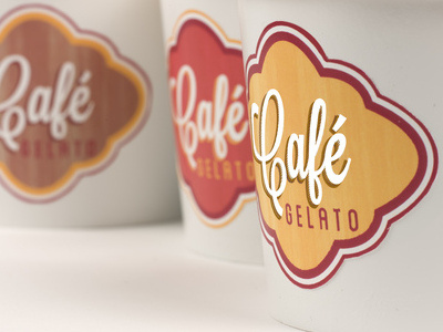 Cafe Gelato Rebrand: Cups and Logo cafe cups gelato identity logo rebrand redesign script