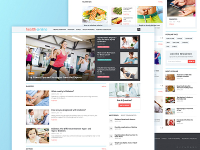 Health.online blog health magazine ui ux web design website