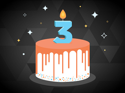3 Years 3 years 3d cake celebrate celebration illustration media.net tribute