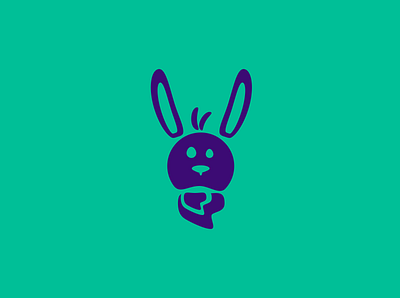 Bunny logo affinity designer animal bunny design graphic design green logo minimalist negative space purple rabbit vector vector art