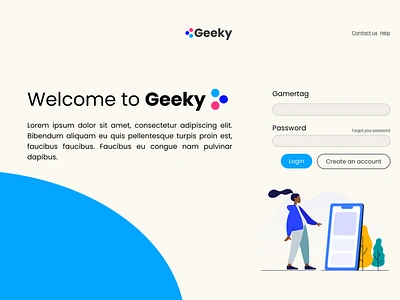 Login Page Geeky design figma login mobile design ui ux