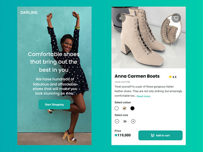 Darling: Women Shoes Ecommerce Homepage branding design graphic design ui ux