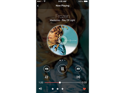 iOS Music Player Redesign interacton ios mobile music player redesign ui ux
