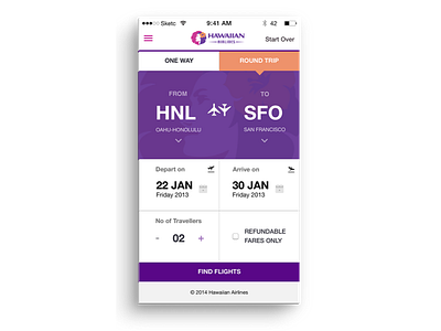Hawaiian Airlines app Booking Redesign airlines hawaiian ios mobile redesign ui